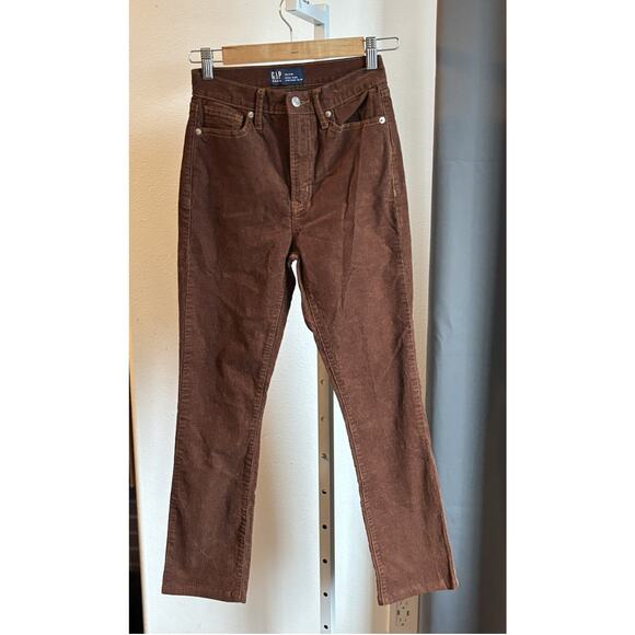 GAP Pants - GAP High Rise Vintage Slim Corduroy Pants Brown 00 24R Straight Leg Fall Winter